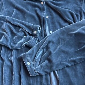 J. Jill Velvet Charcoal Grey Shirt